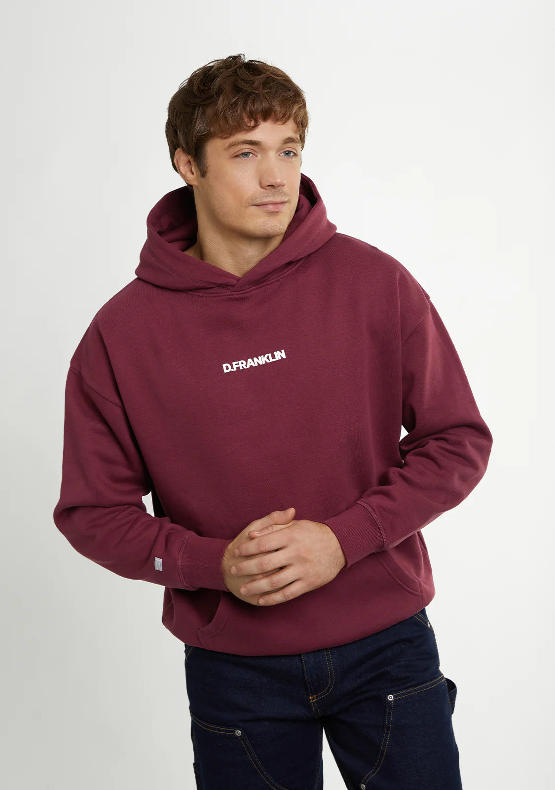Classic Oversize Hoodie Wine - Image 4