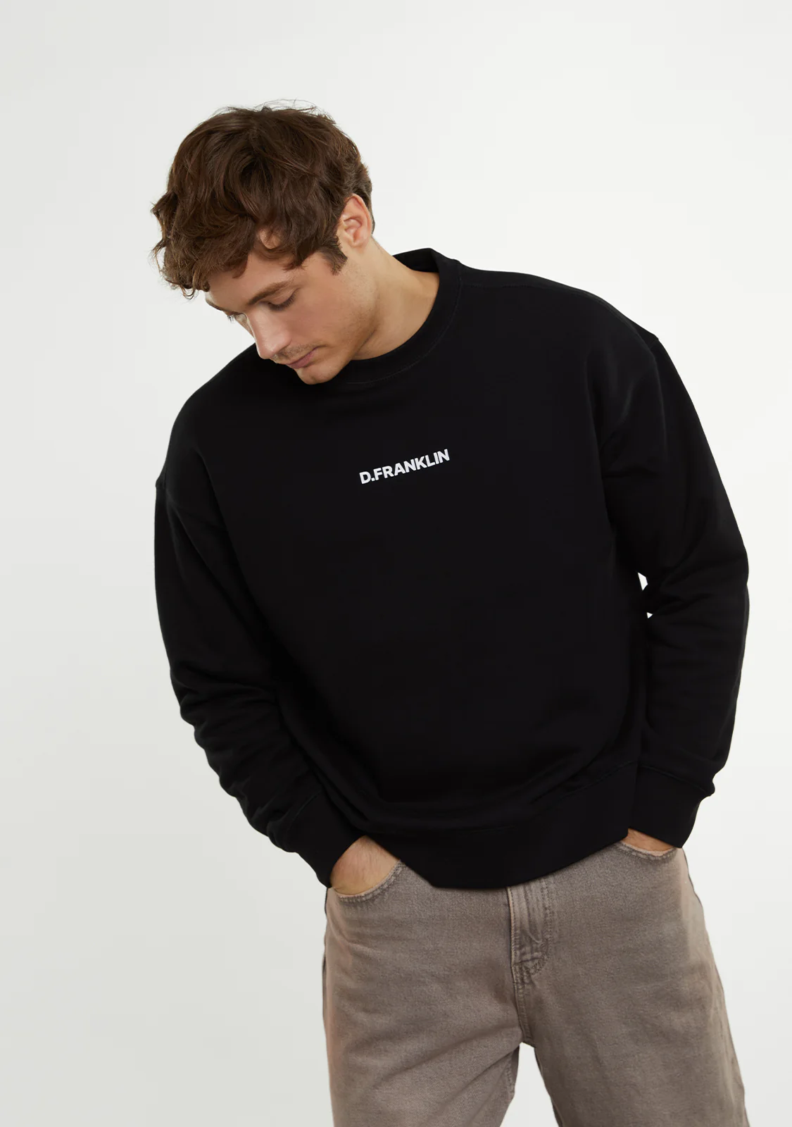 Crewneck Binary Oversize Sweatshirt Black - Image 4