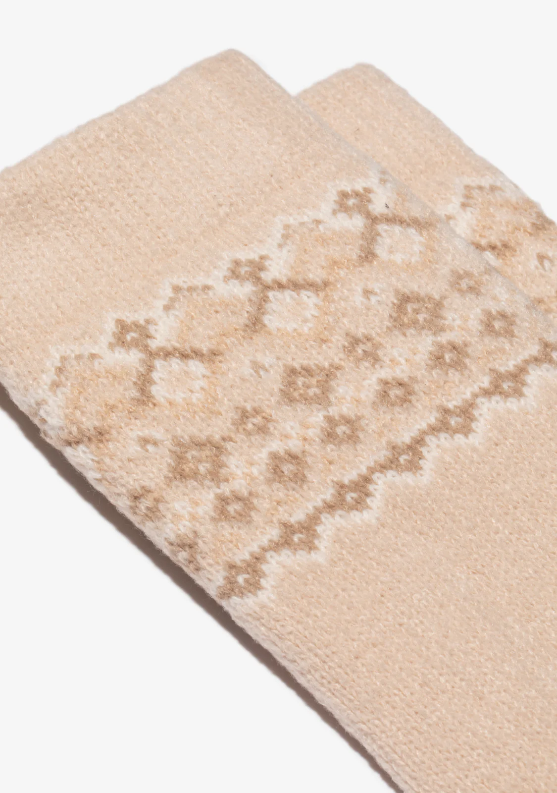 Fair Isle Socks 2 Pack Camel - Image 3