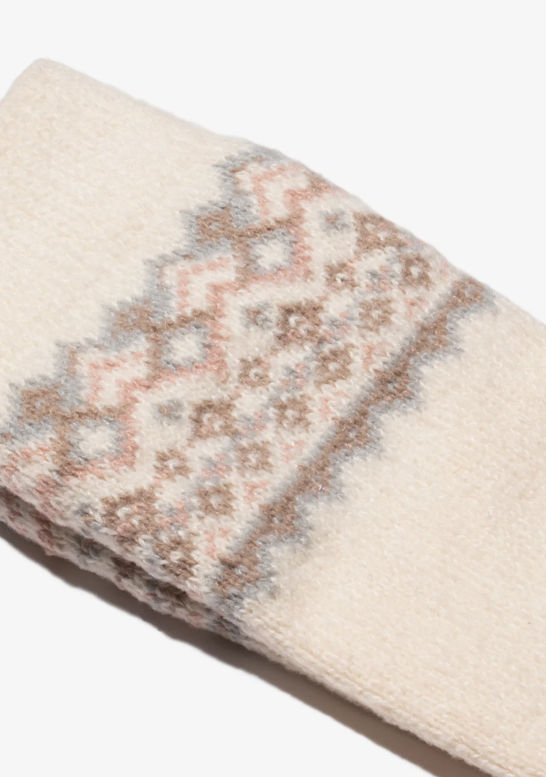 Fair Isle Socks 2 Pack Taupe - Image 3