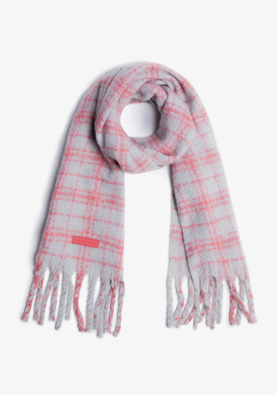 Nordic Bomb Plaid Scarf Grey - Image 4